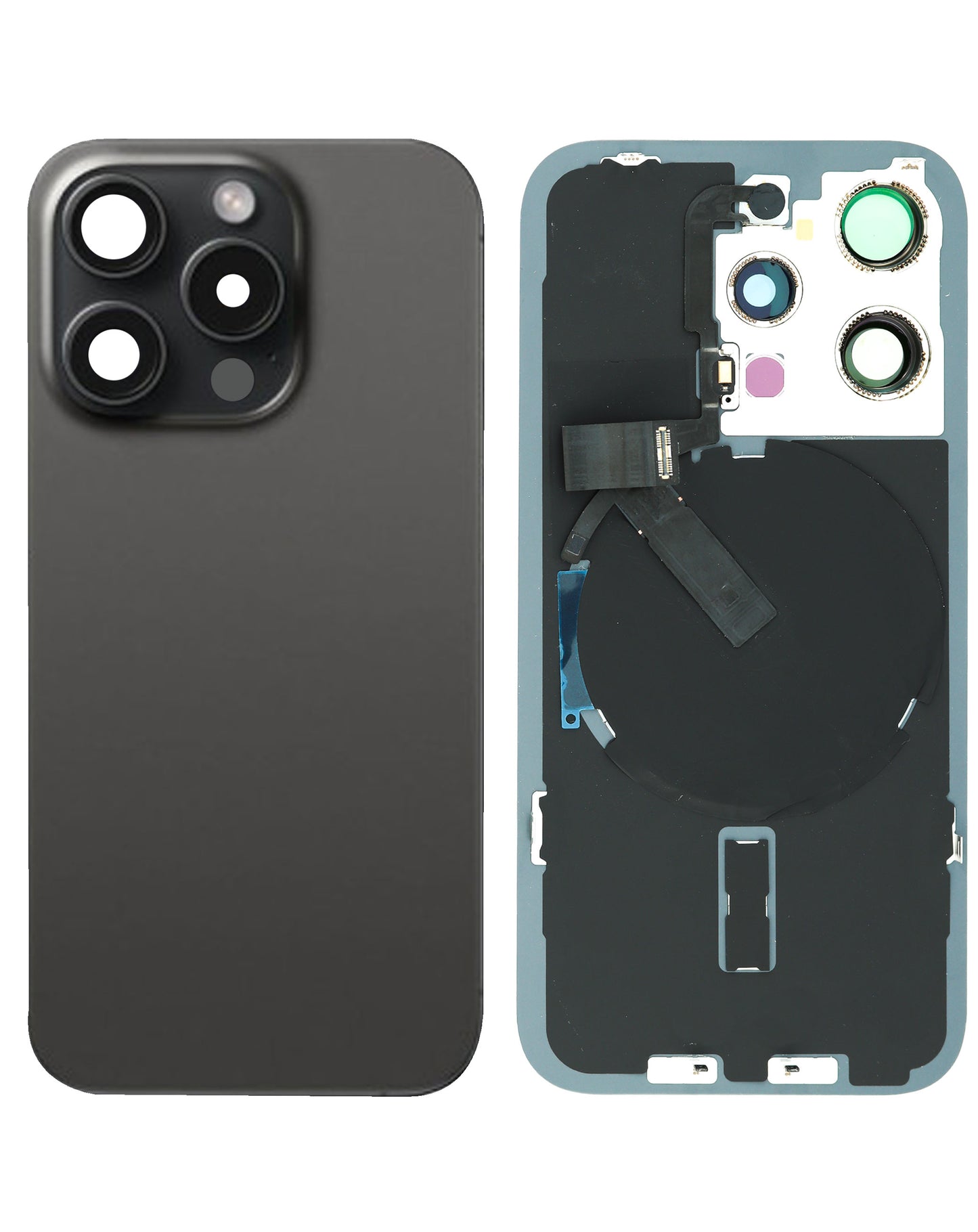 Back Glass for iPhone 15 Pro (Black Titanium)(Service Pack)