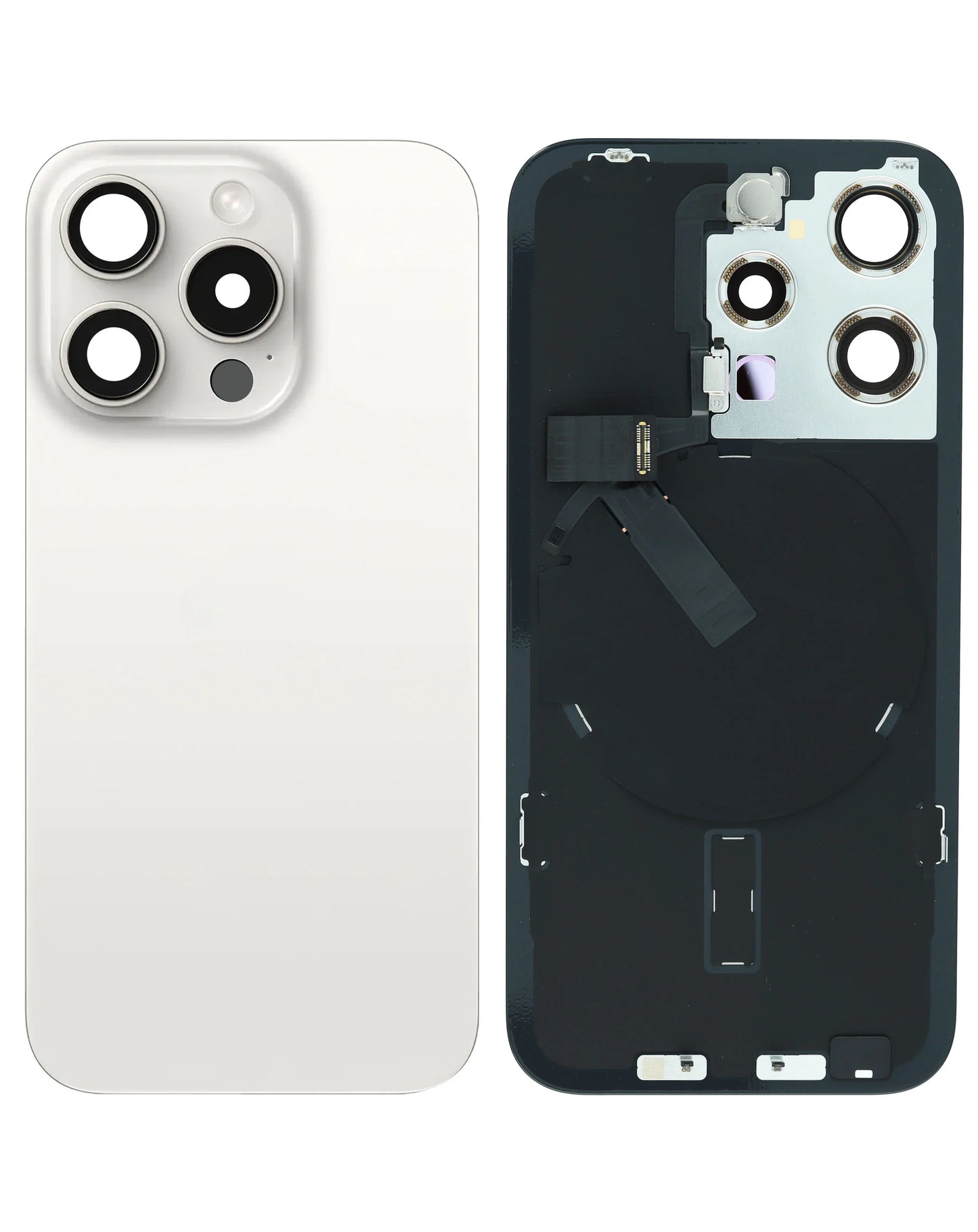 Back Glass for iPhone 15 Pro (White Titanium) (Service Pack)