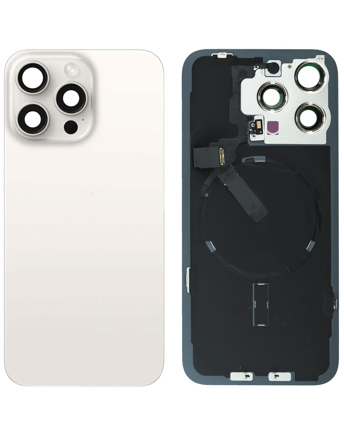 Back Glass for iPhone 15 Pro Max (White Titanium) (Service Pack)