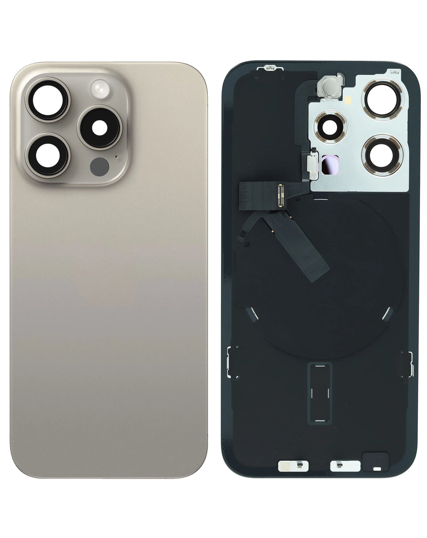 Back Glass for iPhone 15 Pro (Natural Titanium) (Service Pack)
