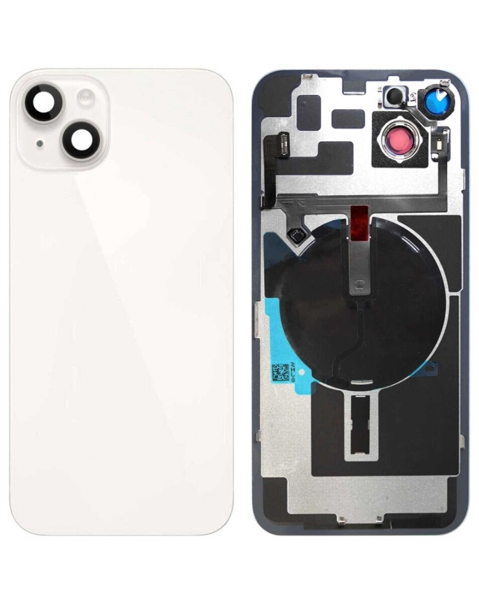 Back Glass with MagSafe Magnet & NFC & Flashlight Flex for iPhone 14 Plus (Starlight) (Service Pack)