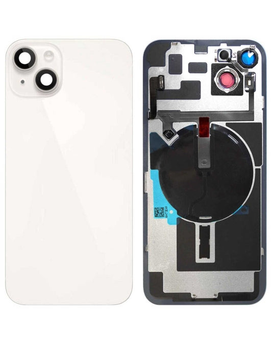Back Glass with MagSafe Magnet & NFC & Flashlight Flex for iPhone 14 Plus (Starlight) (Service Pack)